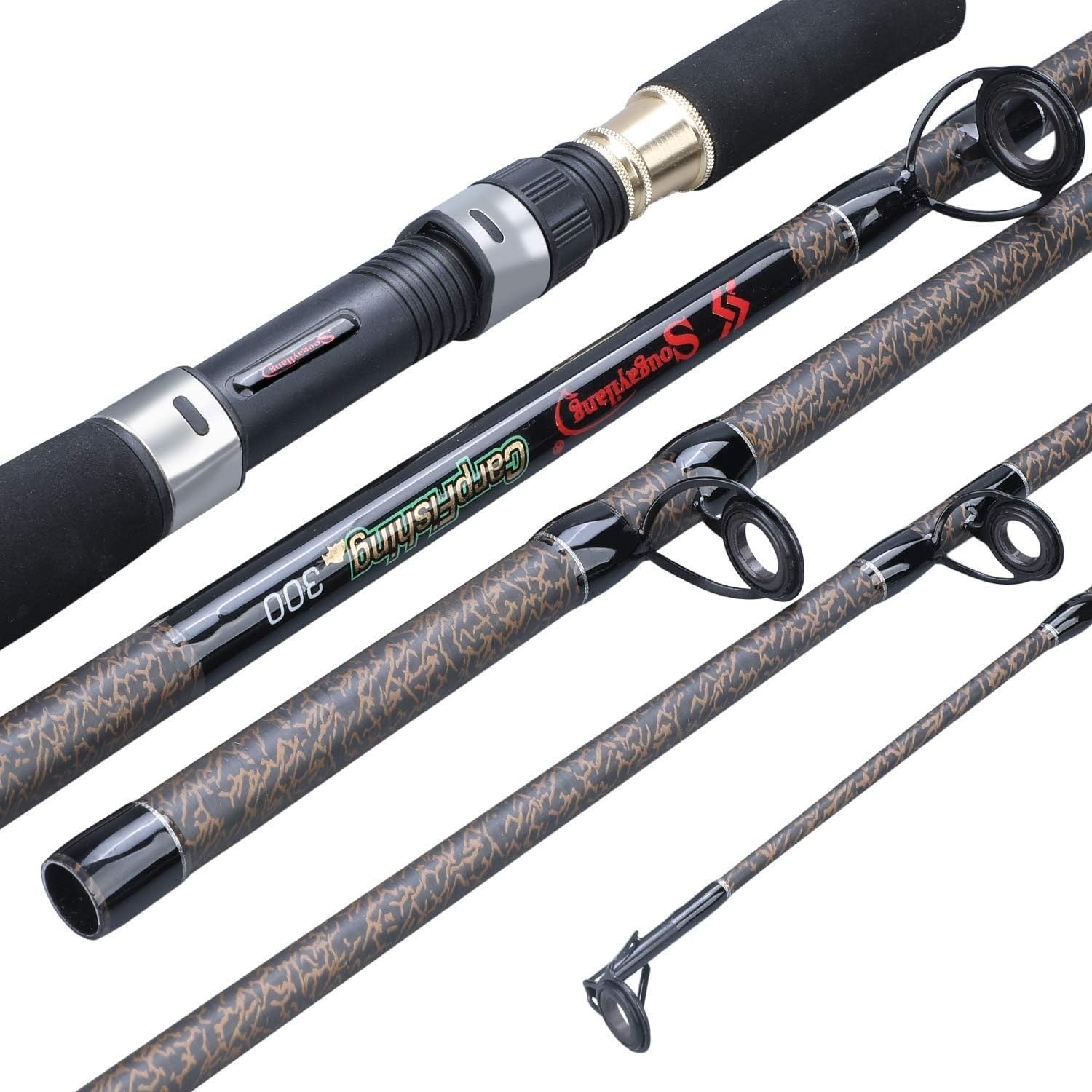 Portable 3m 5-Section Carp Fishing Rod | Super Hard Carbon Fiber Spinning