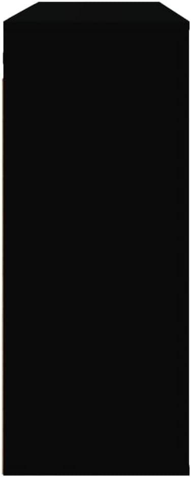 Wall-Mounted Black Living Room Cabinet with Storage & Organizer 33x80x80cm