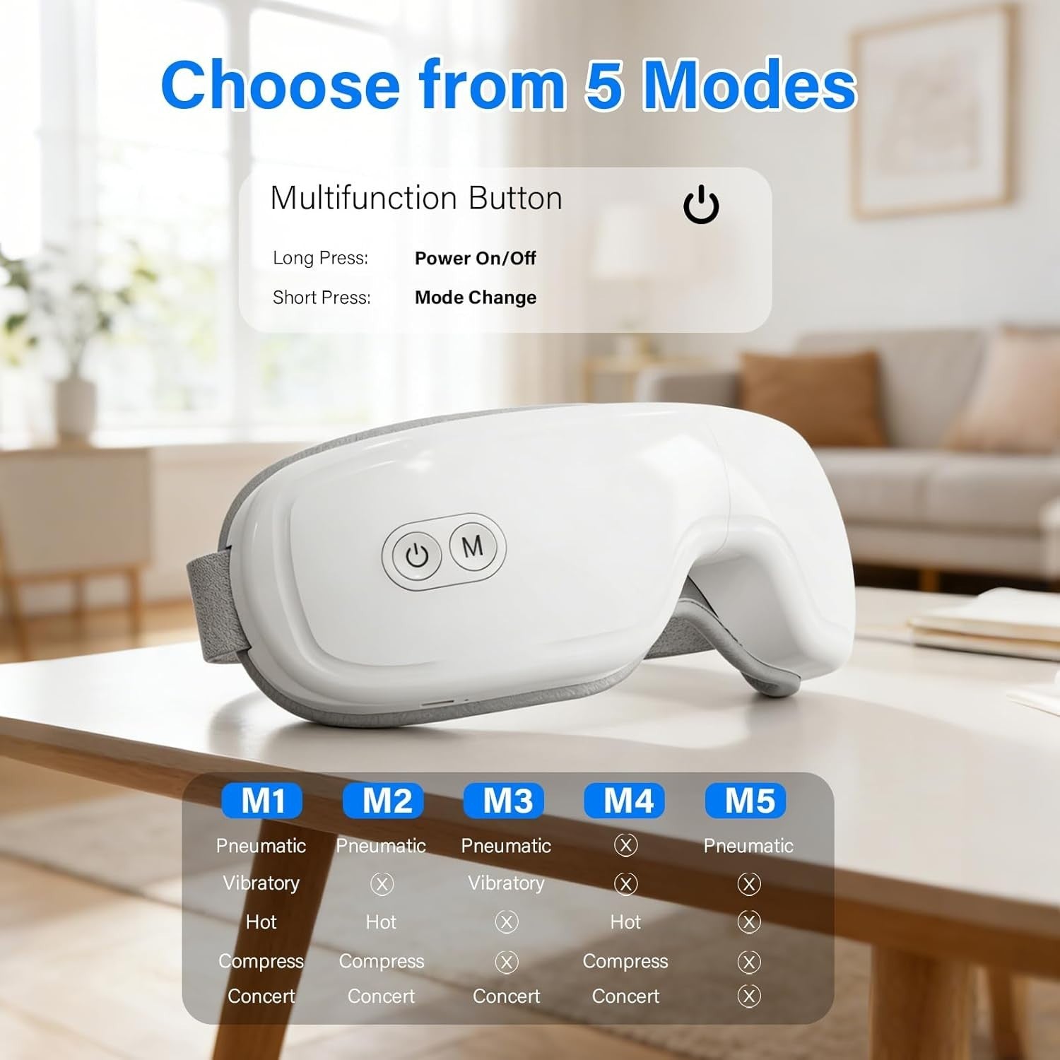 Heated Eye Massager Air Compression Bluetooth Music Sleep Relaxation