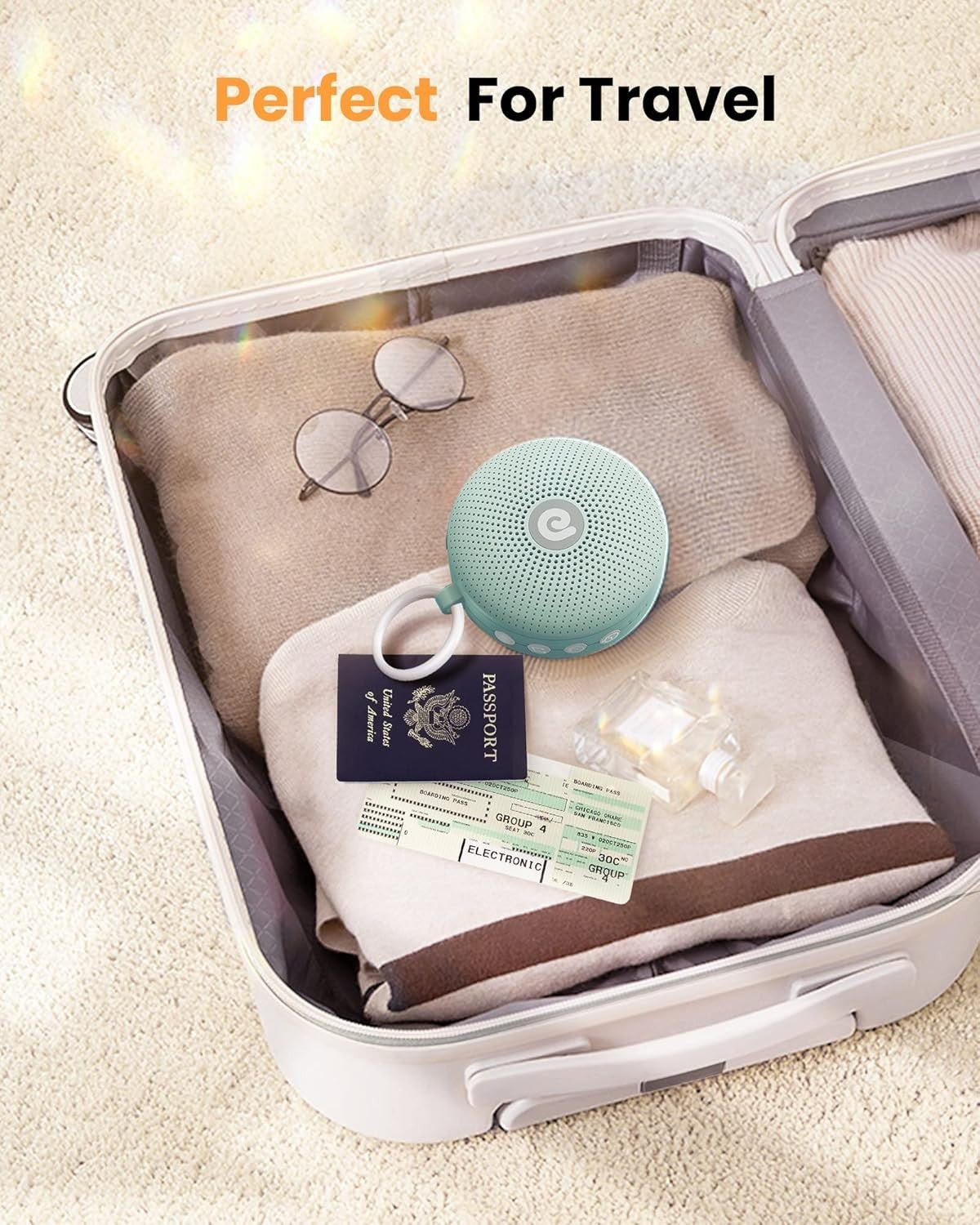 Portable Green Noise Machine Baby Sleep Aid Rechargeable 21 Sounds
