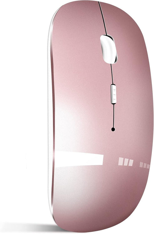 Wireless Bluetooth Mouse Rechargeable Slim Silent Click USB Rose Gold