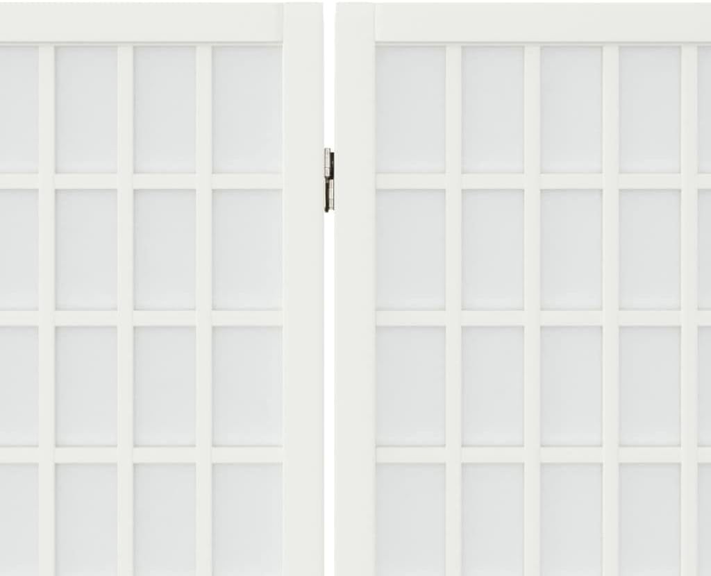 4 Panel White Shoji Room Divider 160x170cm Folding Wooden Privacy Screen Home