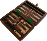 Travel Backgammon Wooden Folding Board Mini Portable 2 Player Game