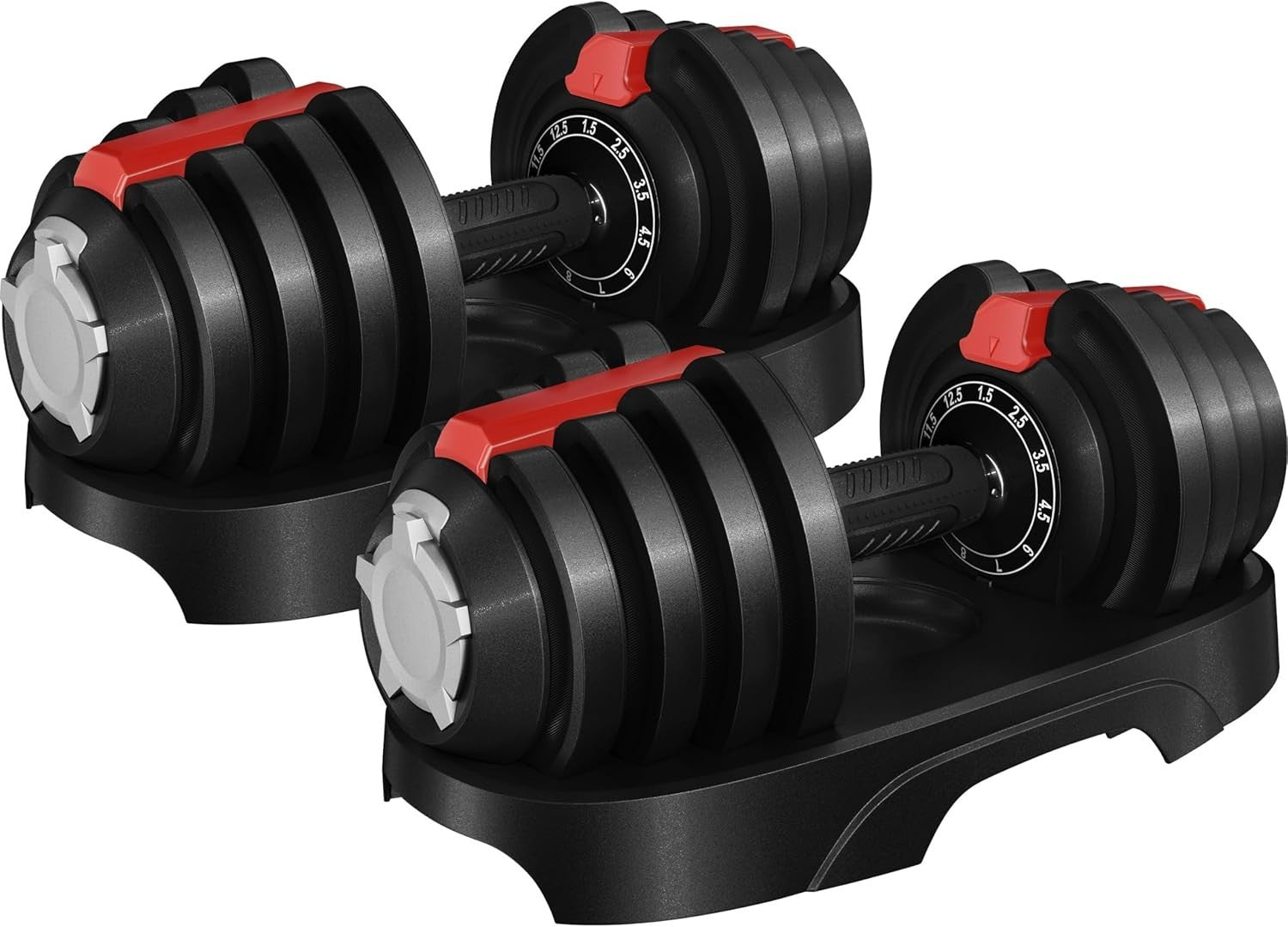 Adjustable Dumbbell Set 12.5kg Pair 11-in-1 One-Sec Dial Home Gym