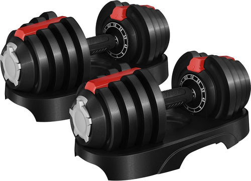 Adjustable Dumbbell Set 12.5kg Pair 11-in-1 One-Sec Dial Home Gym