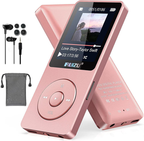 32GB MP3 Player Bluetooth 5.3 80H Battery 1.8" Screen TF 128GB