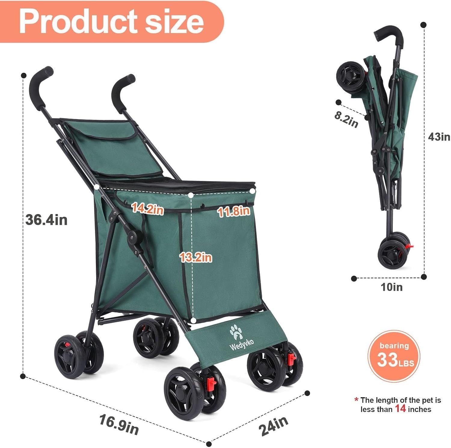 Heavy Duty Folding Wagon Cart Outdoor Garden Trolley Large Capacity All Terrain