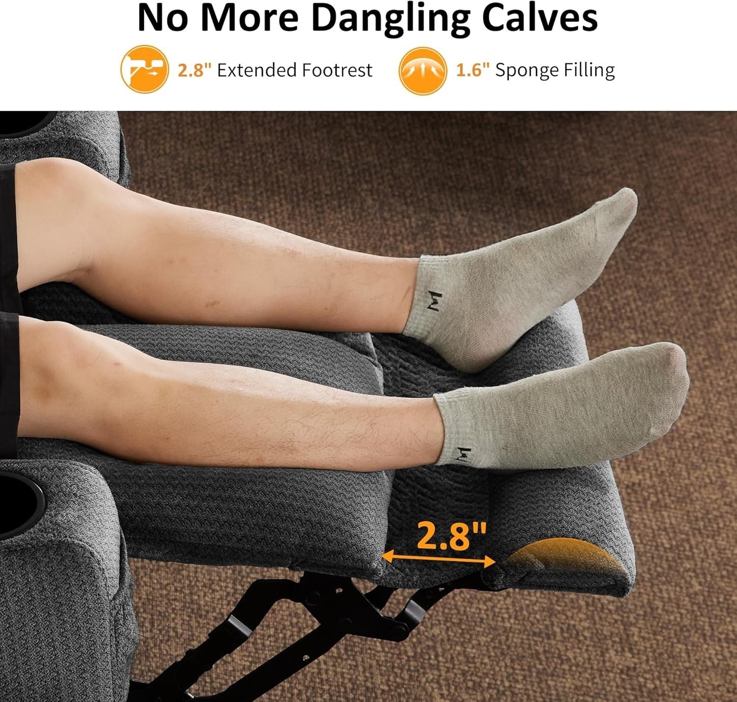 Zero Gravity Recliner Chair Massage Heat Extended Footrest USB Cup Holder Grey