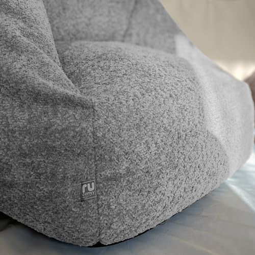 Kids Bouclé Bean Bag Chair Grey Armchair Soft Seat Sofa for Bedroom