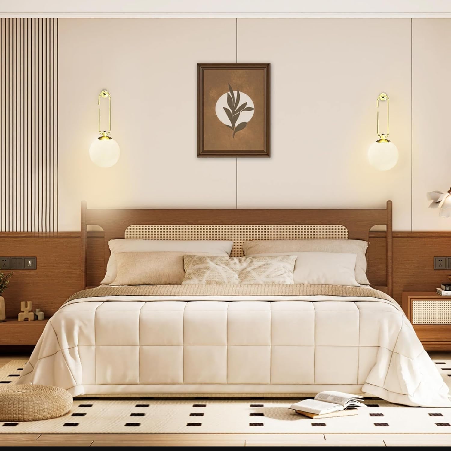 Rechargeable 180mm Battery Glass Wall Lights, Dimmable RGB, Remote Control