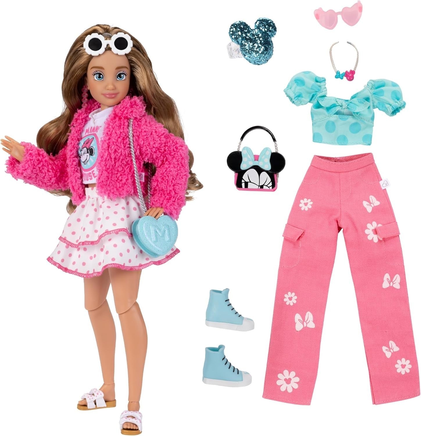 Articulated Fashion Doll 11.5in Mix Match Outfits Glitter Ring Gift