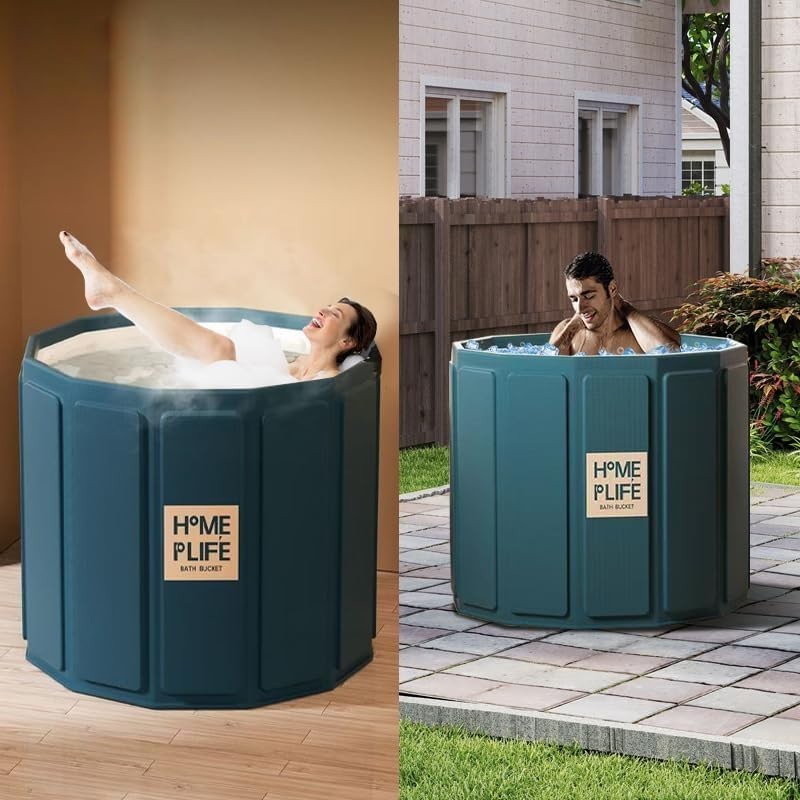 Portable Foldable Ice Bath Tub 80x65cm Adult Cold Plunge & Recovery Soaking Tub