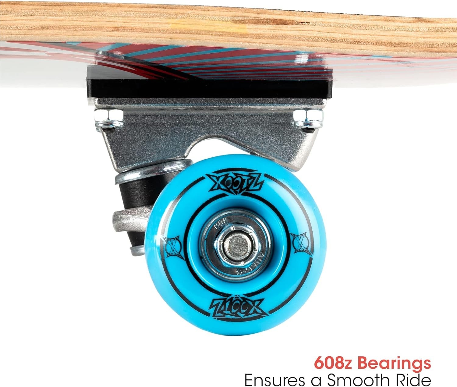 31in Double Kick Beginner Skateboard Maple Deck Red Trick Cruiser