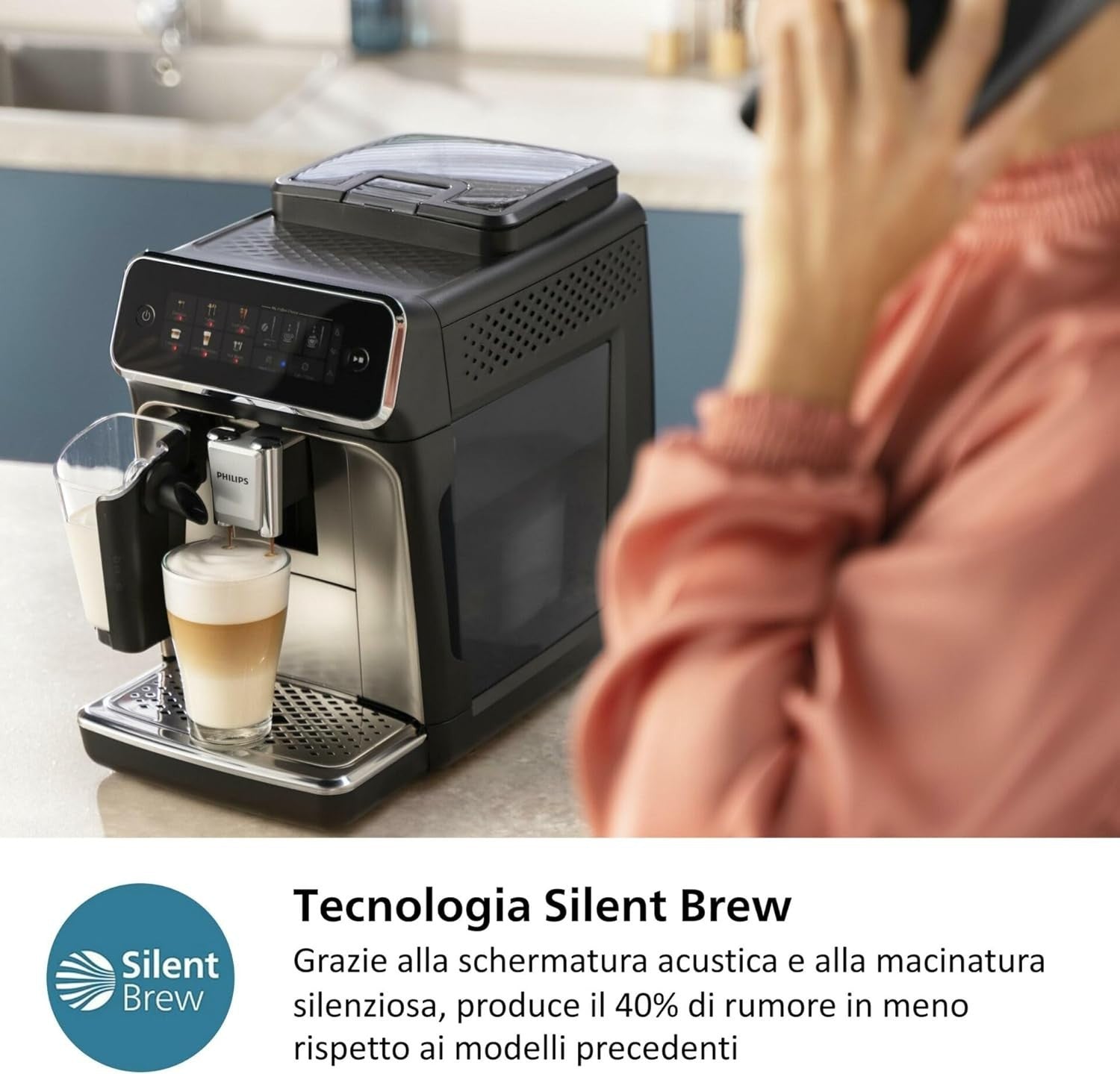 Automatic Bean to Cup Coffee Machine | Milk Frother | Silent Brew | 1.8L Tank