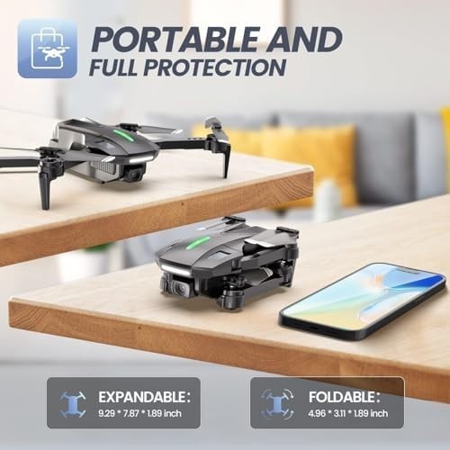 DEERC D70 Mini Drone 1080P Camera, Foldable RC Quadcopter, 2 Batteries