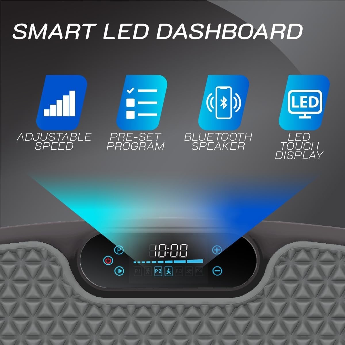 Compact Vibration Plate Fitness Platform 120 Speeds Bluetooth Home