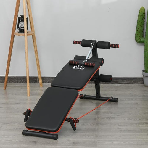 Steel Foldable Core Workout Sit Up Bench Adjustable Home Gym Black