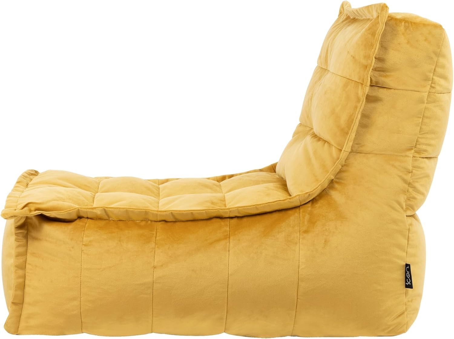 Yellow Large Velvet Bean Bag Chair Adult Lounge Seat Gaming Sofa
