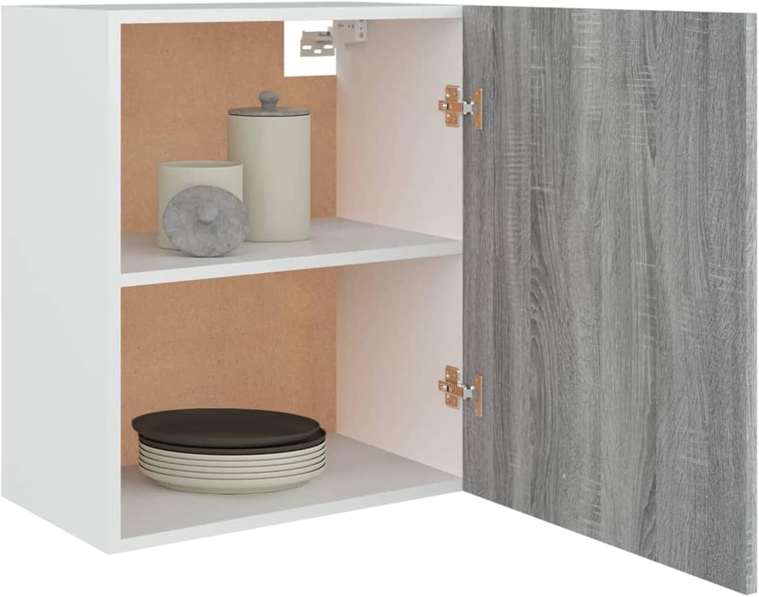 Lockable Kitchen & Bathroom Wall Cabinet with Shelves, Grey Sonoma 50x31x60cm