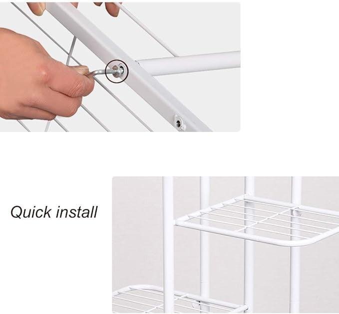 8 Tier White Metal Plant Stand Indoor Outdoor Tall Flower Pot Shelf Display