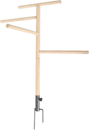 Large Wooden Chicken Perch Stand Roost Bar with Stake