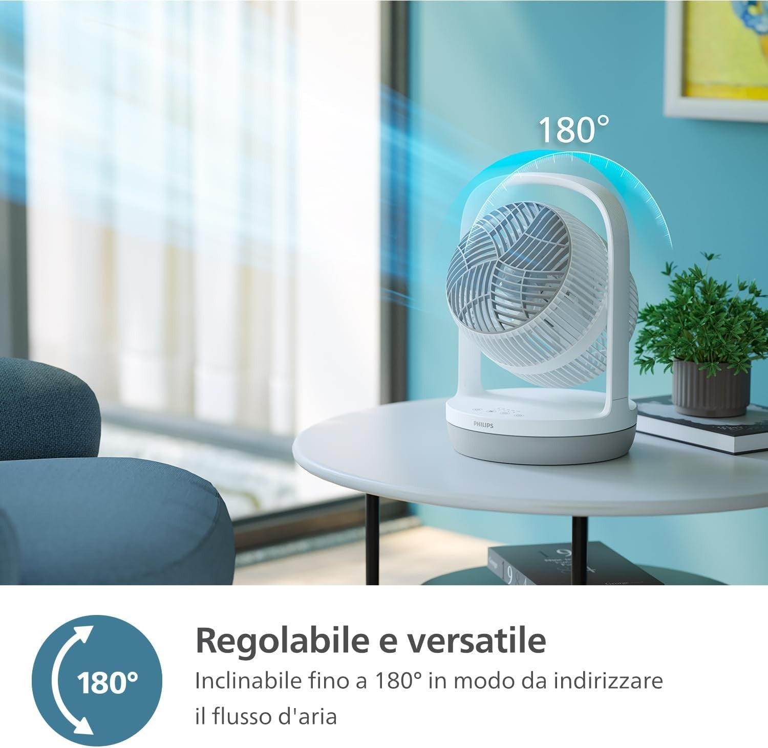 Silent Table Fan – 3 Speed 180° Adjustable Air Circulator Ultra Quiet Cooling