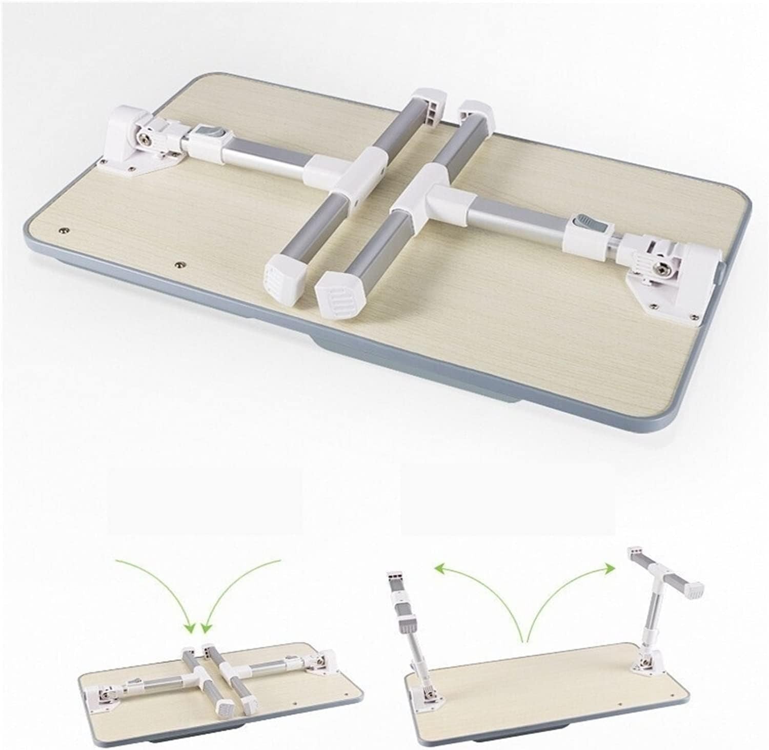 Adjustable Folding Laptop Desk Lightweight Bed Table Small Study Desk White