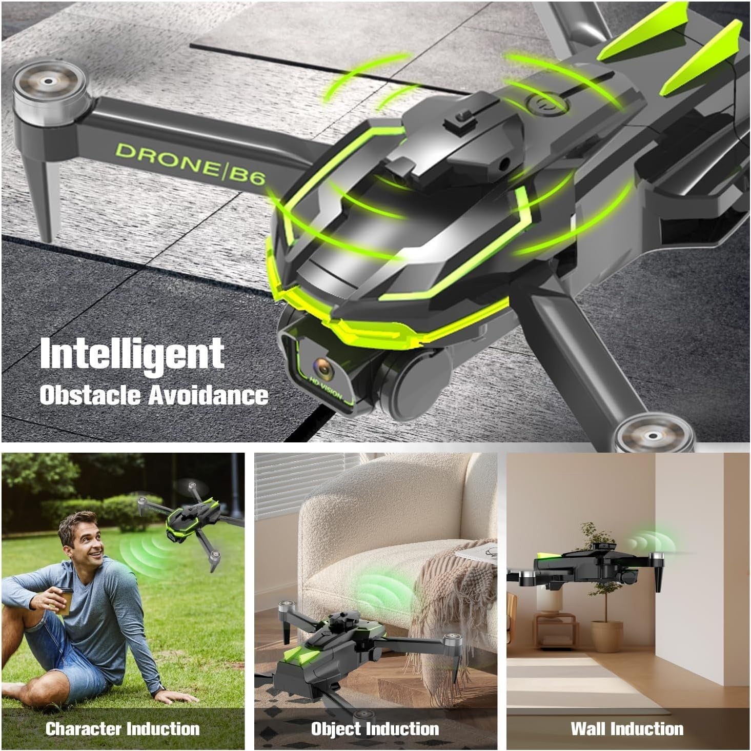 Foldable 4K Camera Drone with Brushless Motor, 40min Flight, FPV for Kids Adults