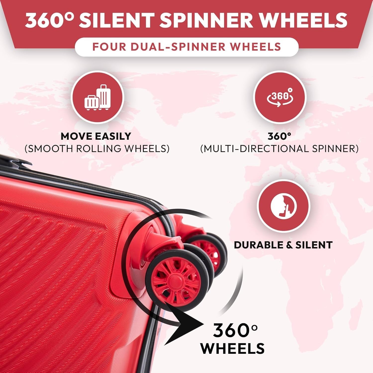 Medium Check In Suitcase 24” ABS Hard Shell Lightweight 4 Wheel Spinner