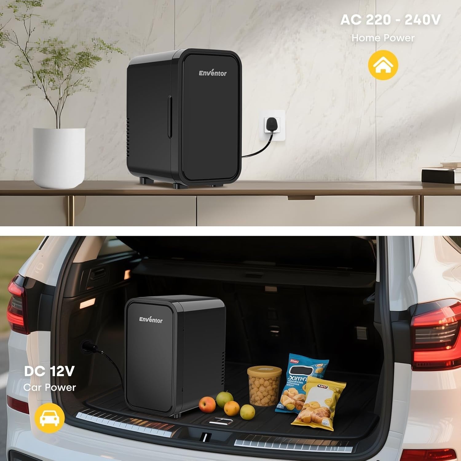 Portable 6L Mini Fridge Cooler & Warmer for Office Bedroom Car Black