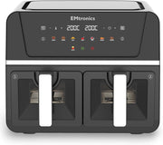 9L Dual Zone Air Fryer 2400W Window View 8 Presets Smart Finish Match Cook