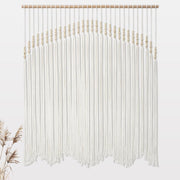 Beige Macrame Wall Hanging Large Boho Tapestry 42x33" Decor