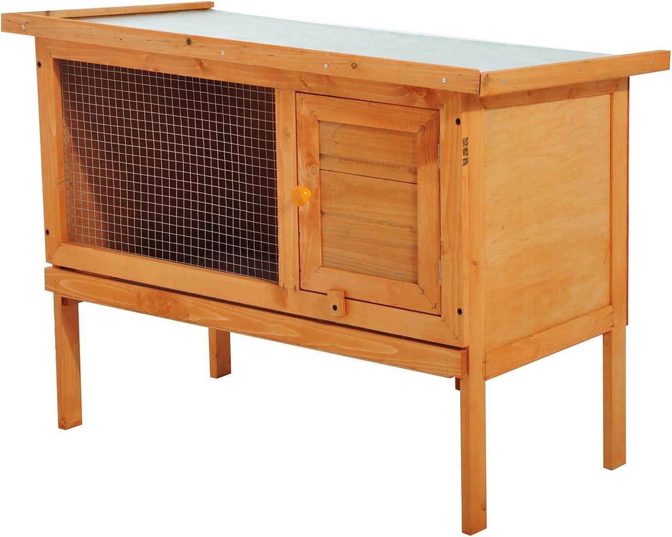 Wooden Rabbit Hutch Outdoor Elevated Guinea Pig Cage with Sliding Tray