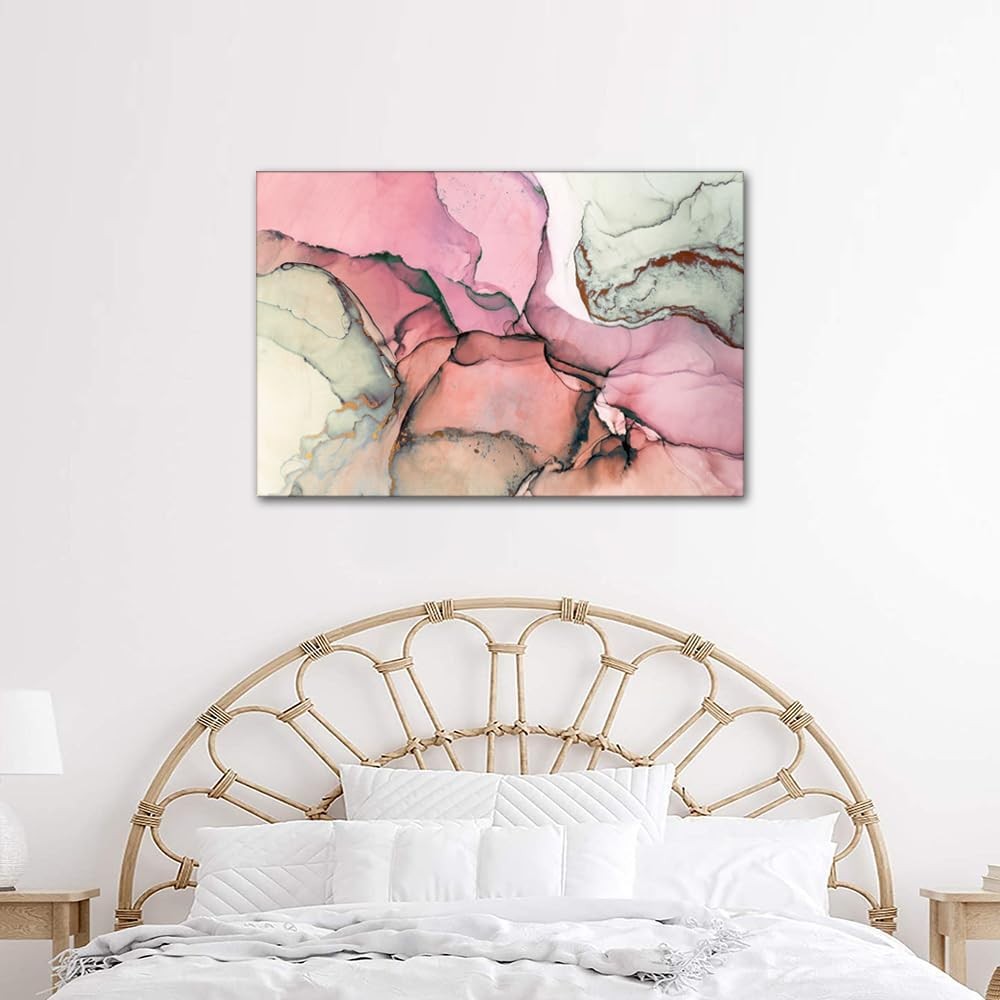 Large Abstract Pink Canvas Wall Art 90x60cm Framed Print