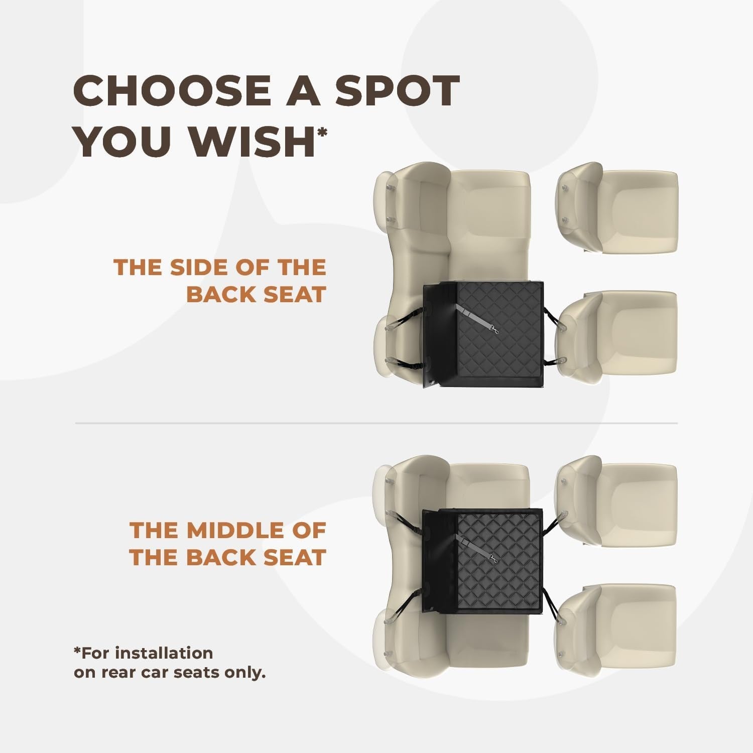 Extra Stable Dog Car Seat Waterproof Booster Bed Back Seat Up to 18kg