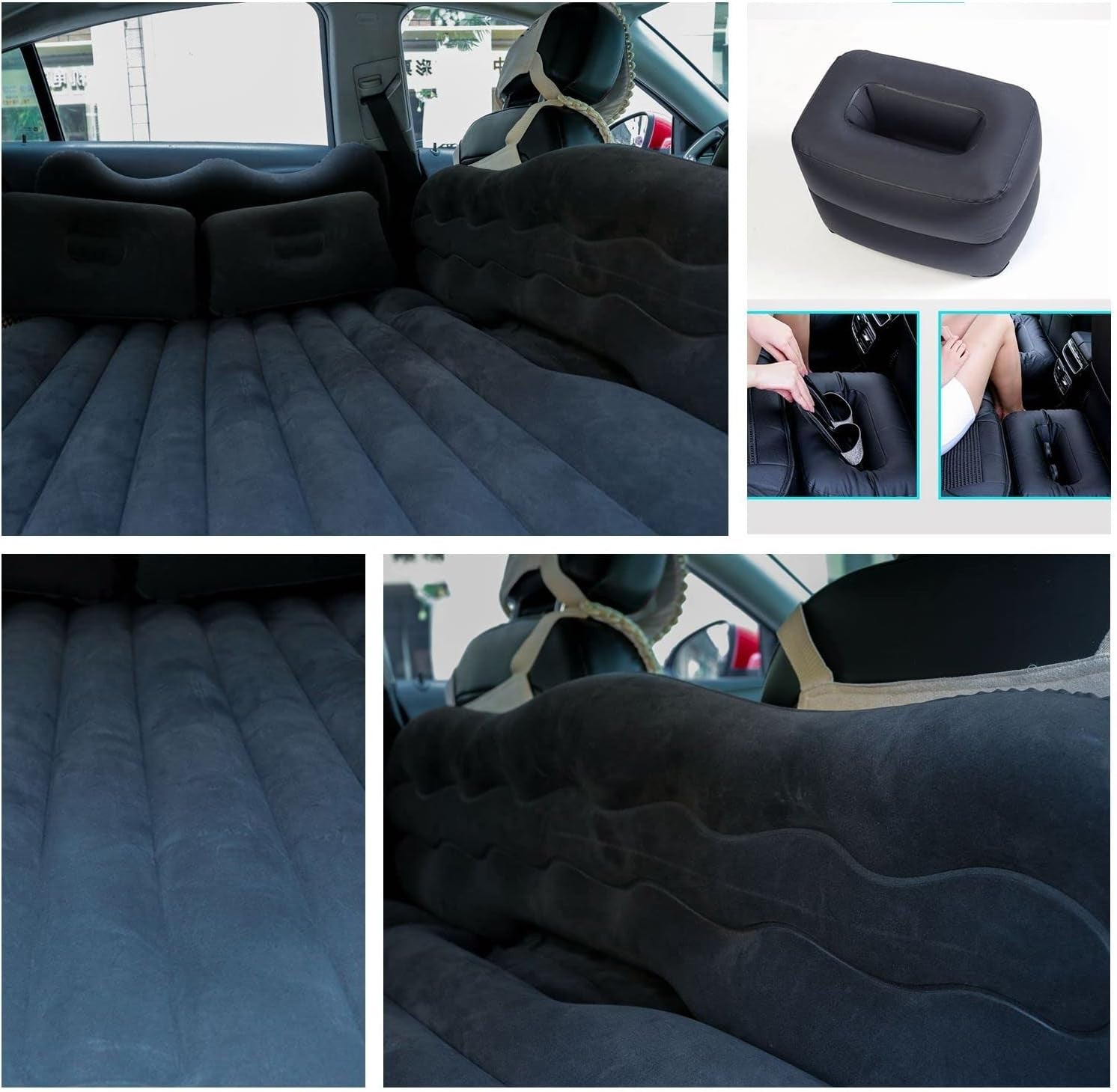 Inflatable Car Mattress 130x82cm – Portable Back Seat Travel & Camping Bed