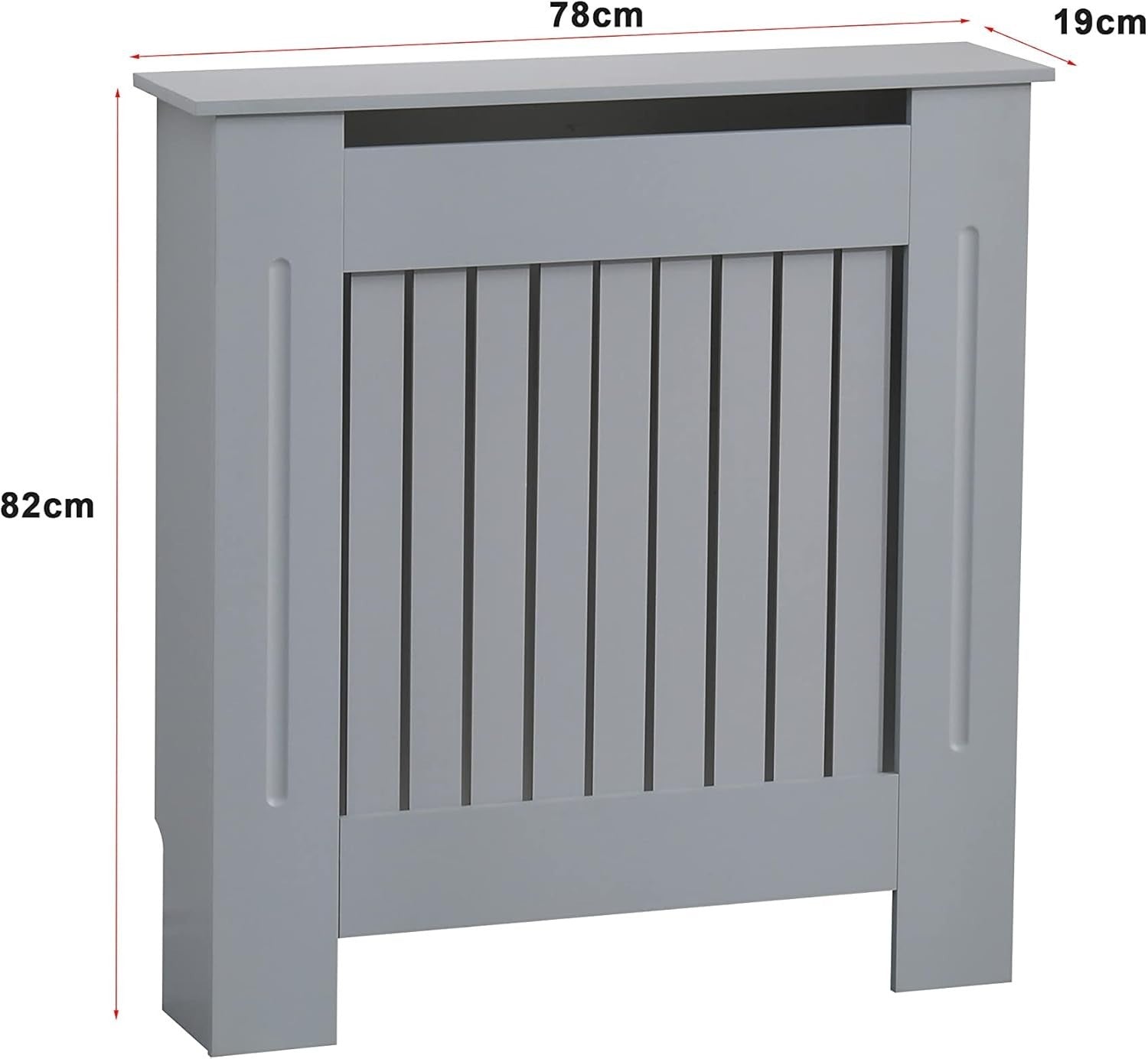 Small Grey Radiator Cover | Modern MDF Vertical Slat Cabinet Heat Efficient
