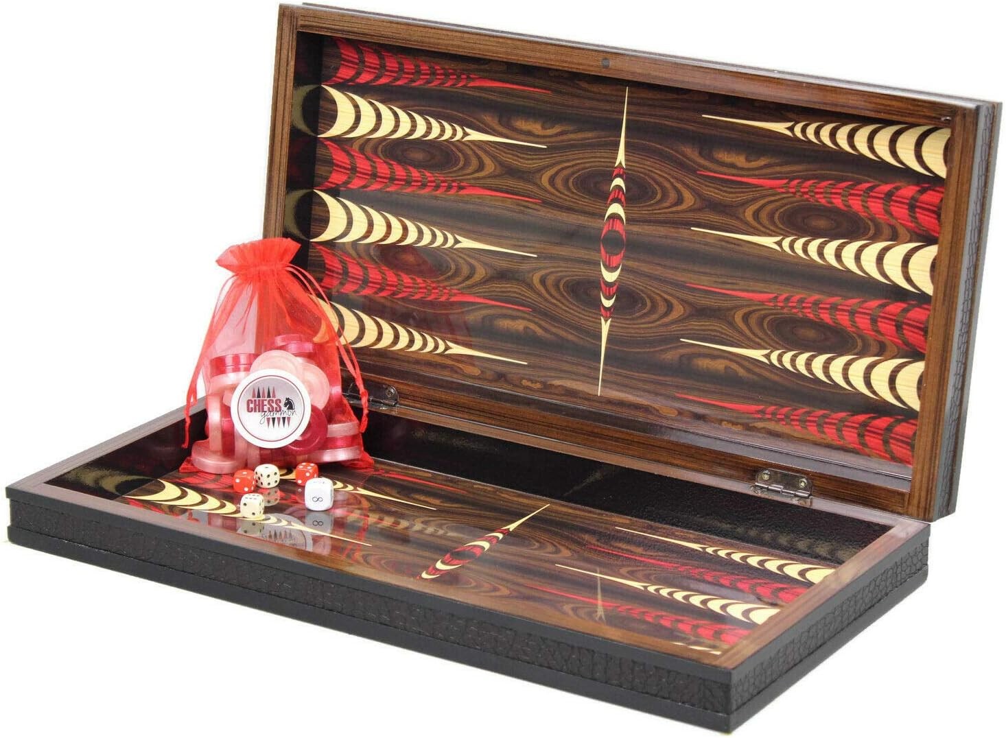 20” Large Wooden Backgammon Set Foldable Heavy Board Classic Family Game