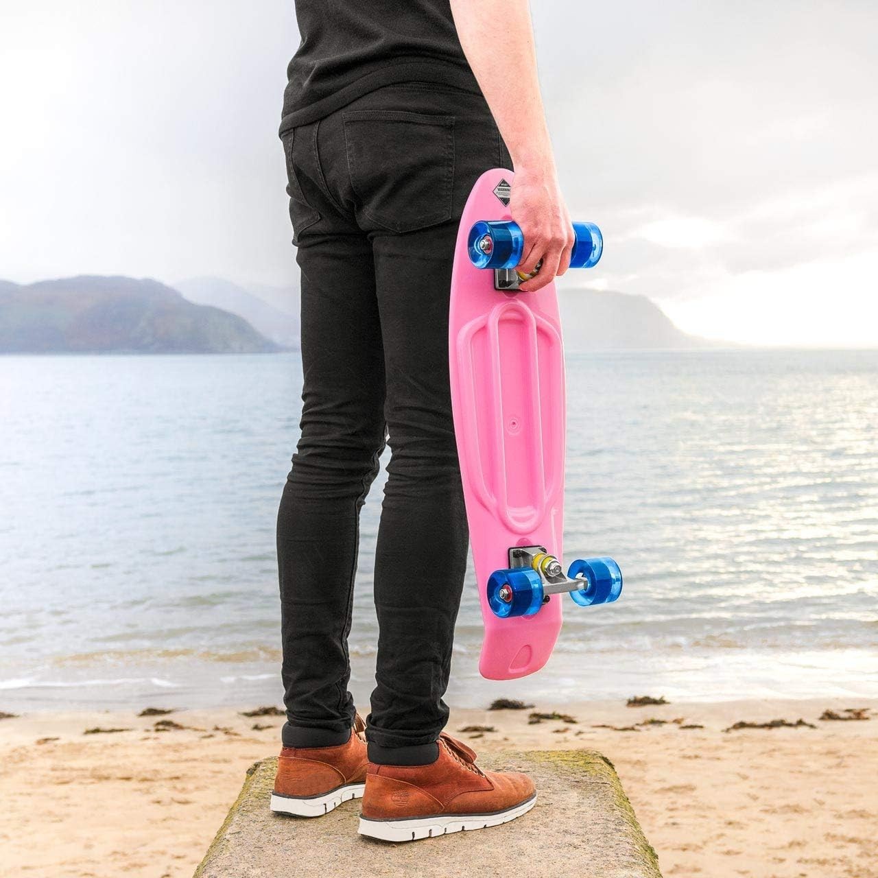 27in Pink Blue Cruiser Skateboard Non-Slip Deck W/ ABEC Bearings Smooth Wheels