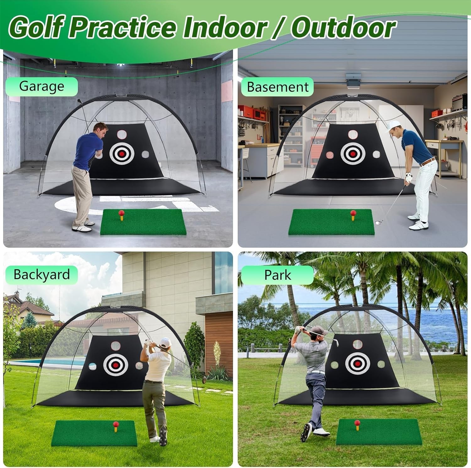 Golf Practice Net 10x7ft Garden Driving Chipping Hitting Cage