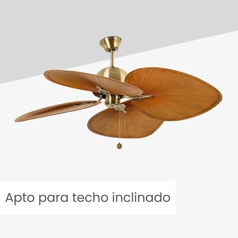 FARO BARCELONA CUBA 52" Ceiling Fan, Old Gold, Pull Chain, 3-Speed