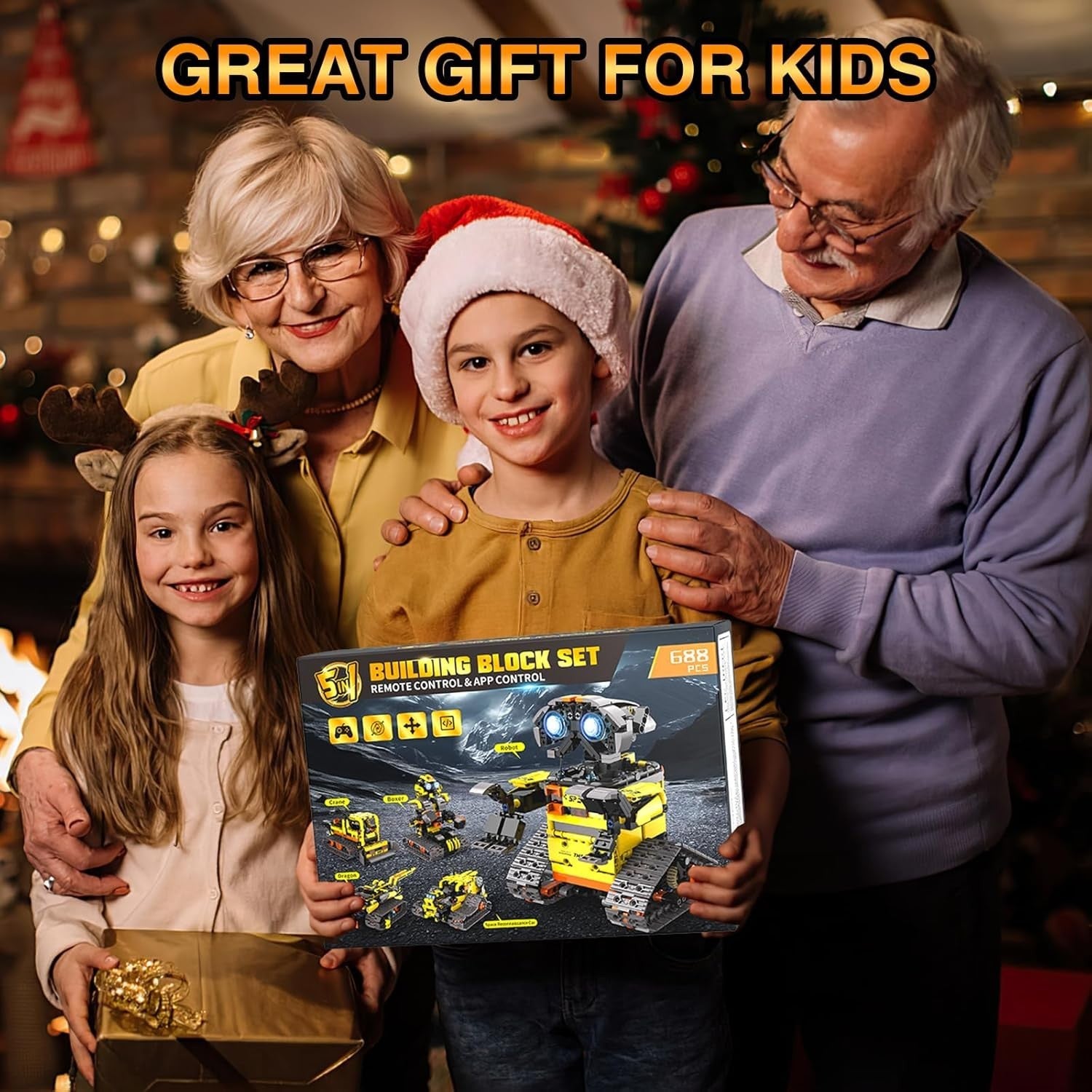 5-in-1 RC Robot Building Set 688PCS – App & Remote Control STEM Toy Gift