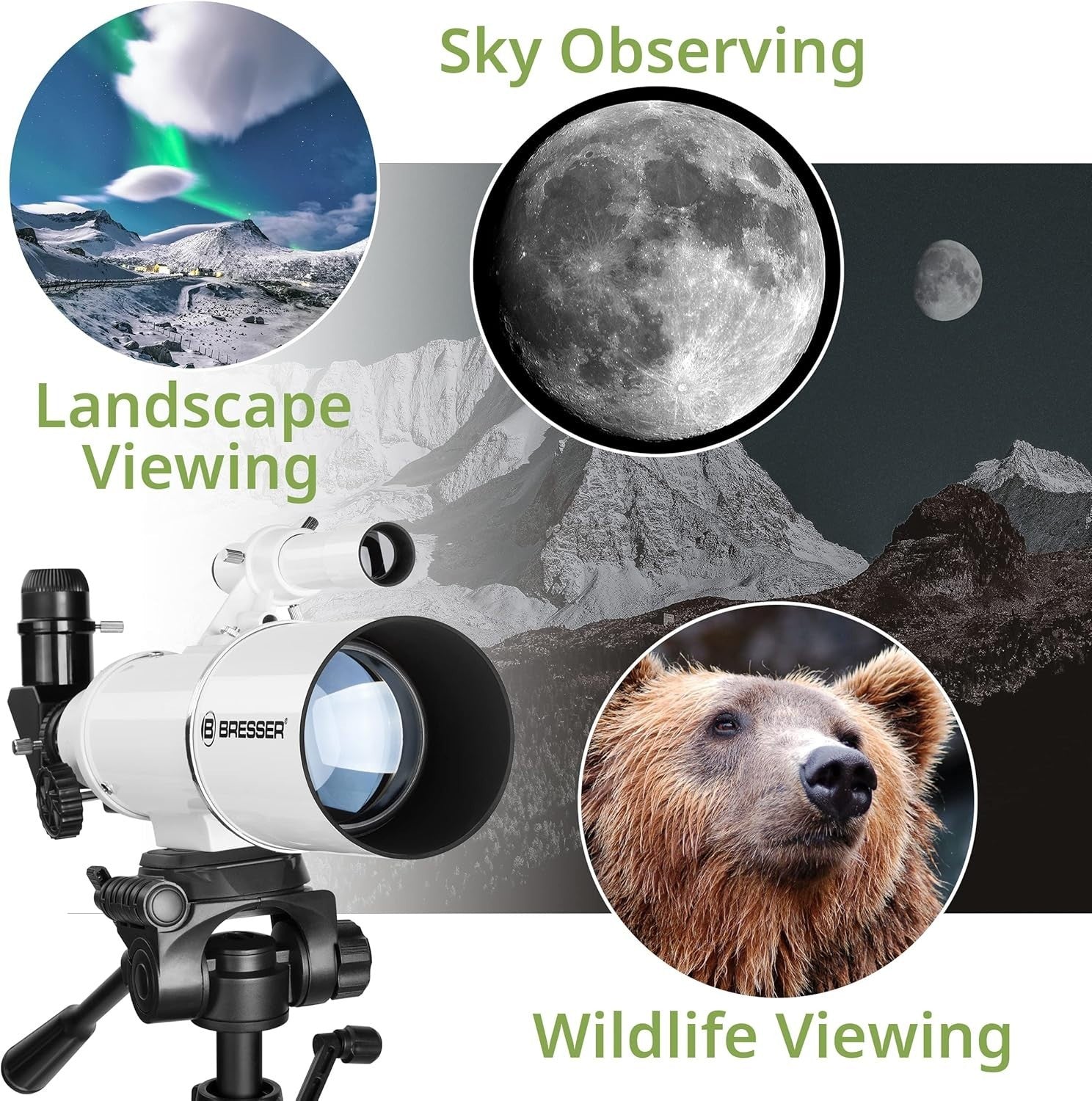Classic 70/350 Refractor Telescope Compact Wide-Field Travel Set