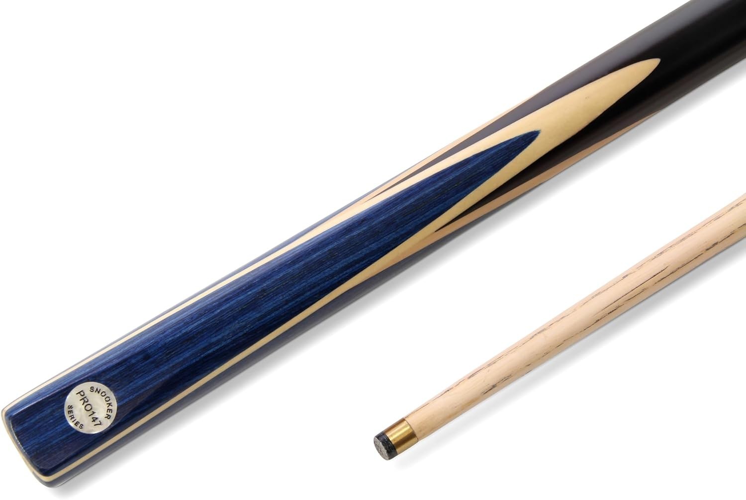 PRO Ash Snooker Pool Cue 57in 2 Piece Centre Joint 9.5mm Blue