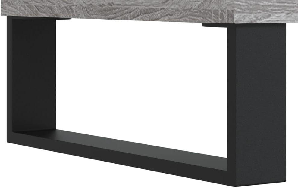 Grey LP Vinyl Record Cabinet w/ Iron Legs – 3-Tier Wood Storage Unit