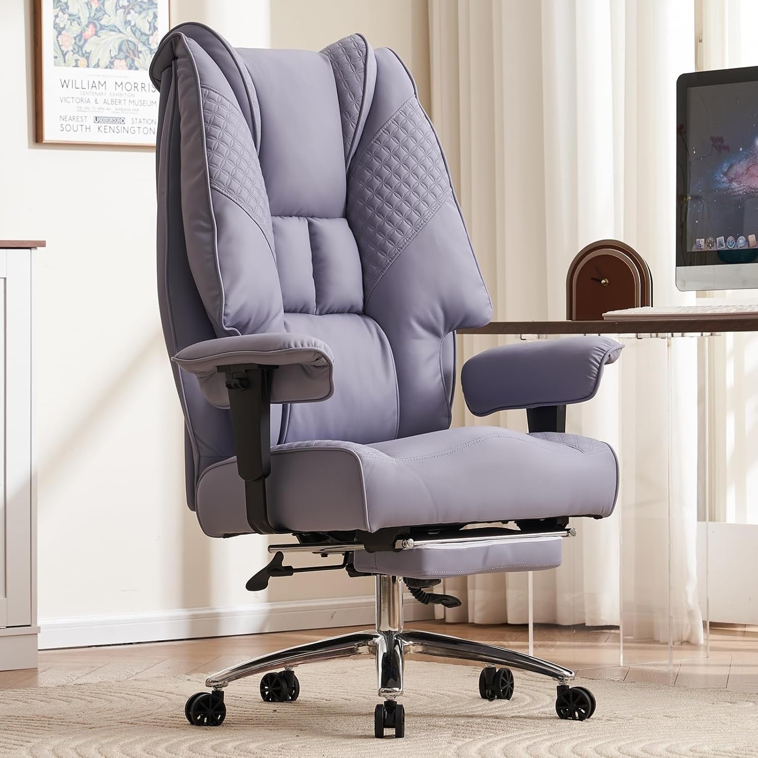 Oversized Office Chair Big & Tall Light Purple Ergonomic Heavy Duty 400lbs Swive