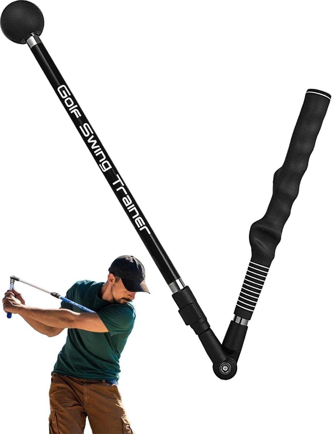 Golf Swing Trainer Hinge Rotation Grip Collapsible Aid