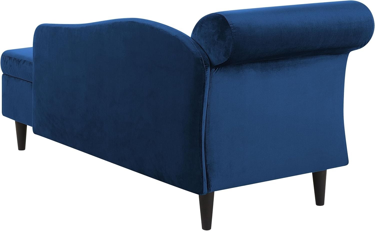 Navy Blue Velvet Left Hand Chaise Lounge with Storage | 3-Seater, Elegant