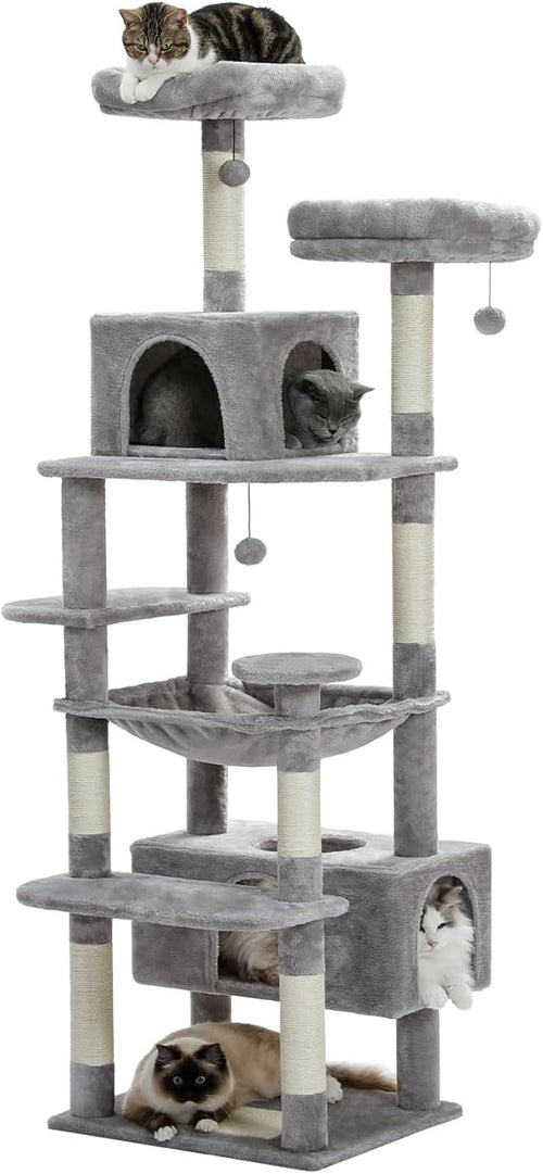 Large Cat Tree 184cm Extra Tall Multi Level Tower For Big Cats With Condo