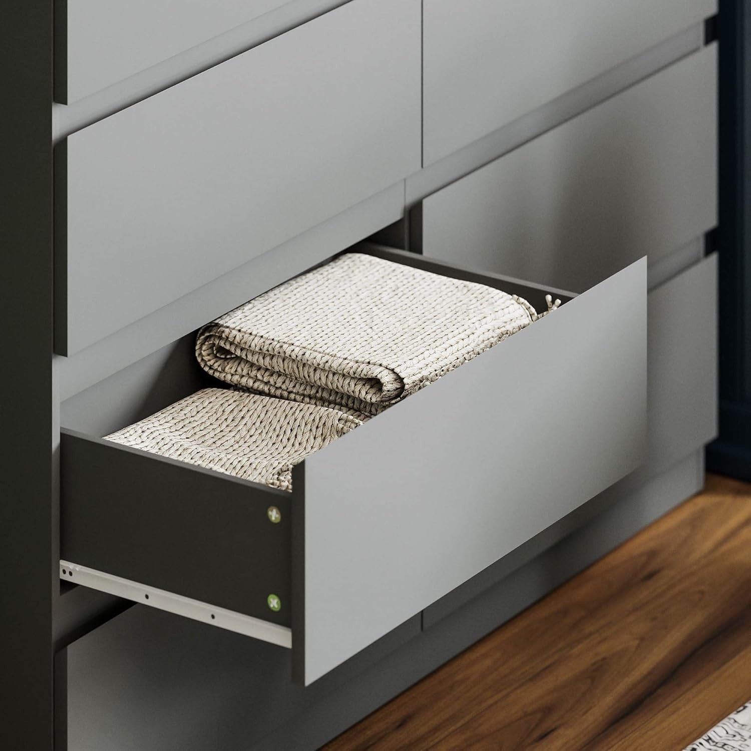 Modern 8 Drawer Chest Storage Unit Grey – Space-Saving, Durable, Wall Mount